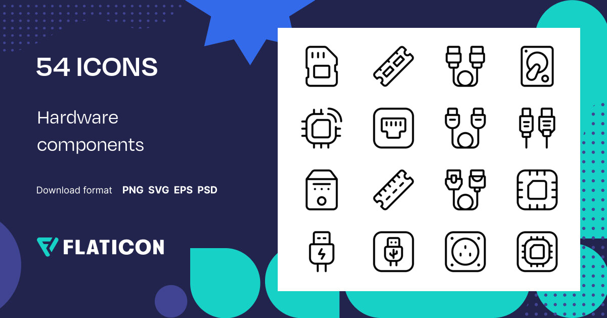 Pack De Iconos Hardware Components Others 54 Iconos SVG