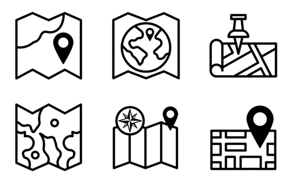 Set of map  navigation