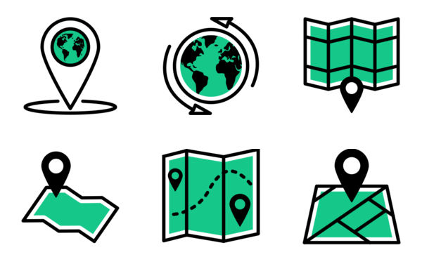 set of map  navigation