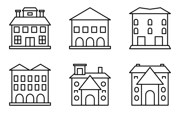 Set of line houses