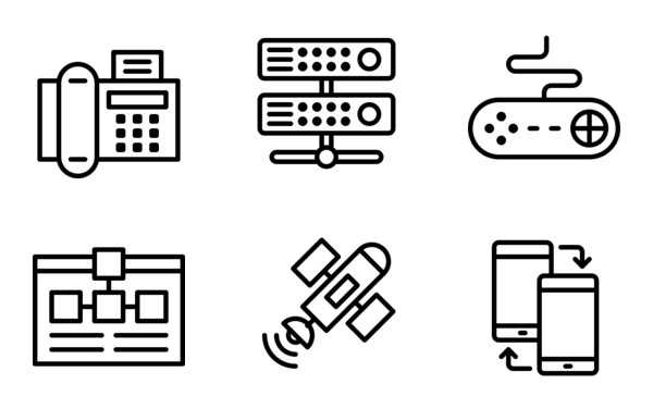 technology  outlined pixel perfect