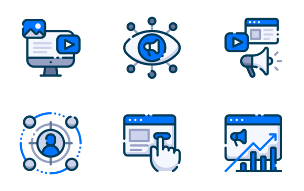 digital marketing filled outline