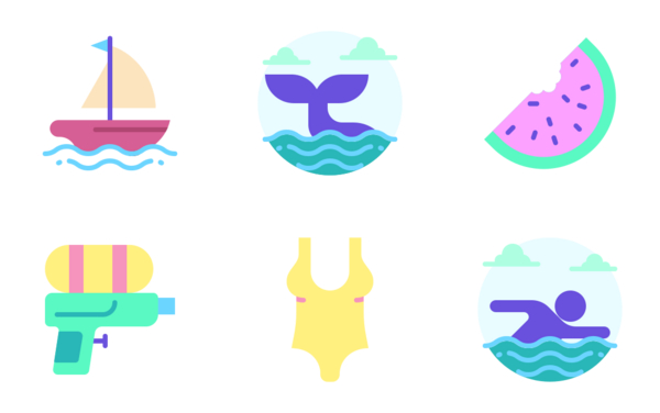 summer holiday flat colors