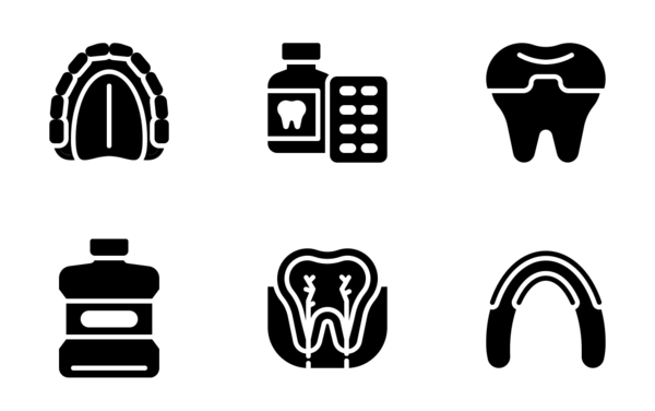 dental care glyph dental care glyph