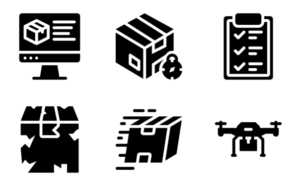 logistics and delivery glyph