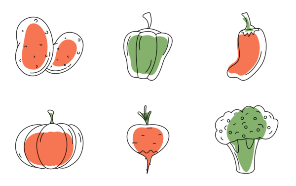 set of vegetables