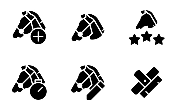 horse riding sport glyph