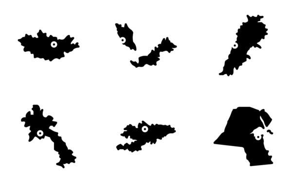 world map  asia region glyph