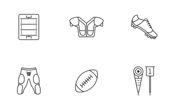 american football linear outline