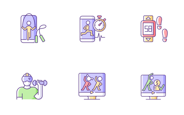 Online fitness color filled