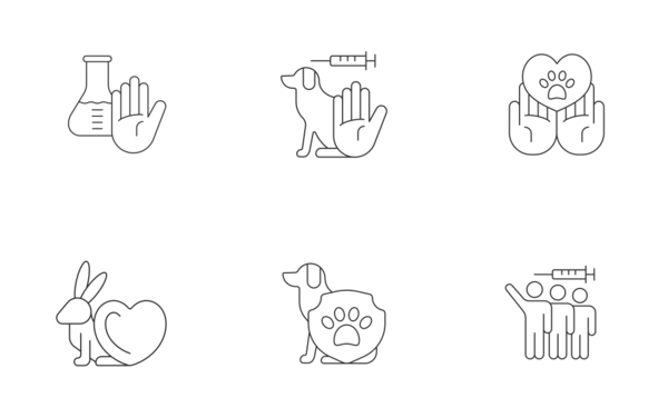 no animal testing icons linear outline