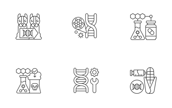 genetic icons linear outline