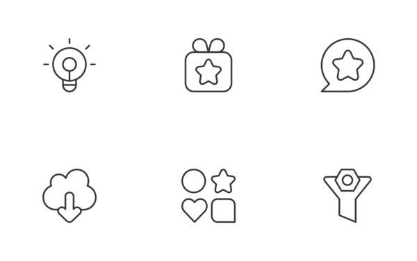interface icons linear outline