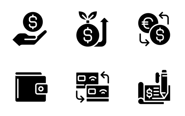 money glyph silhouettes pack