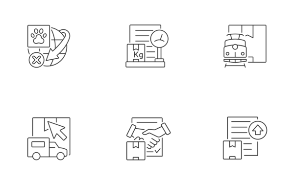 international shipping linear outline