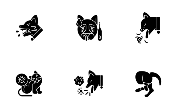 pet disease glyph silhouettes pack pet disease glyph silhouettes pack