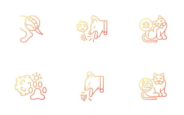 Pet disease linear outline