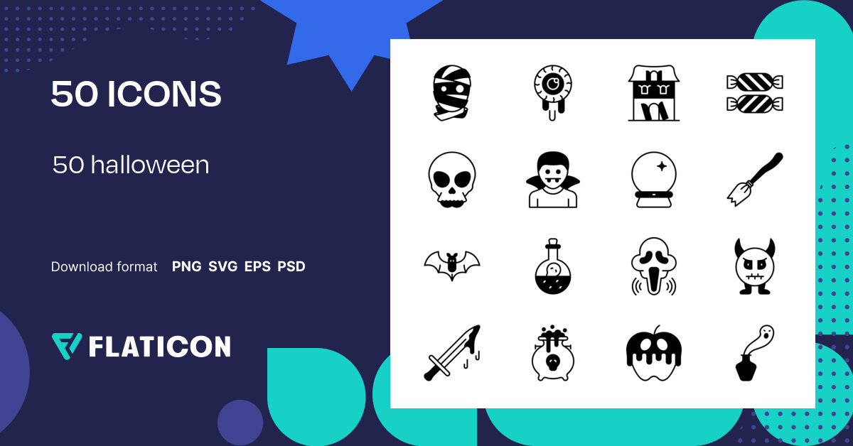 50 Halloween Icon Pack | 50 .SVG Icons