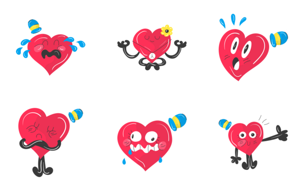 20 hearts sticker