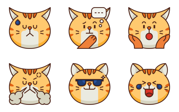 chubby cat emoticons