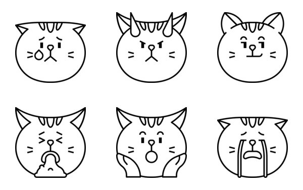 chubby cat emoticons