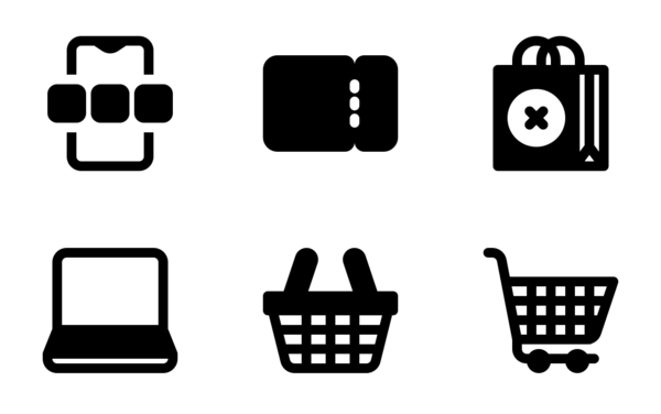 ecommerce and online store  glyph