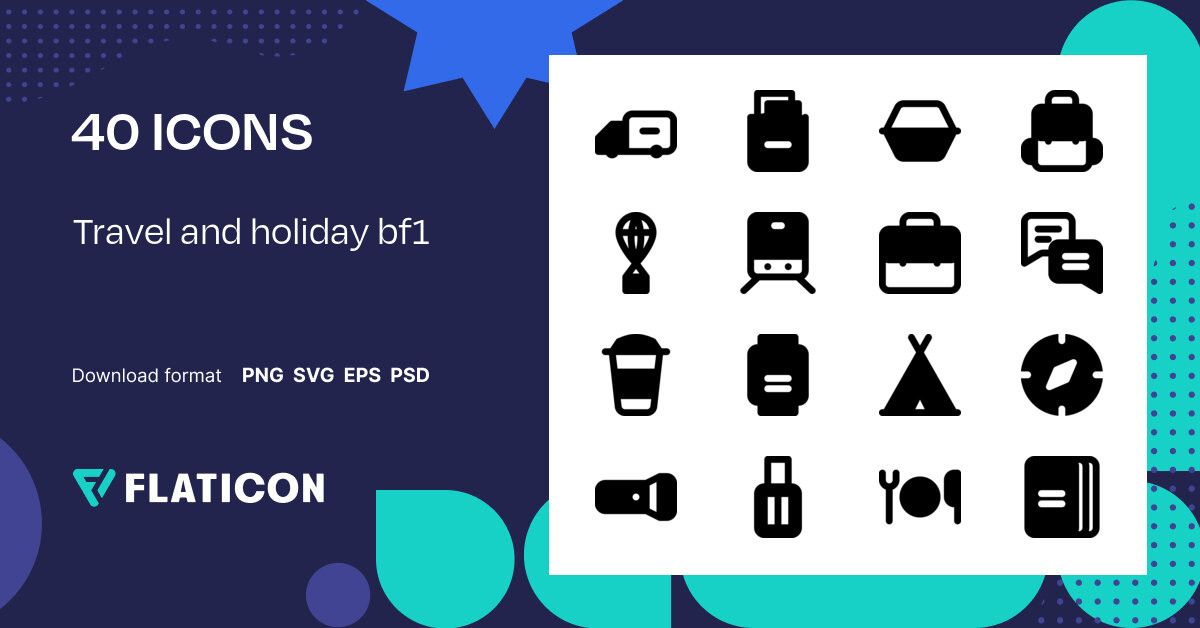 Travel and holiday bf1 Icon Pack | 40 .SVG Icons