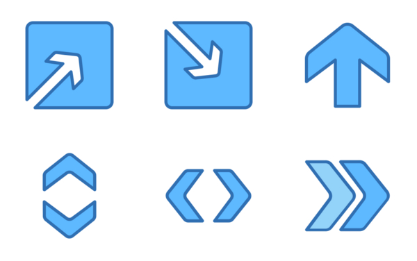 arrows  filled outline