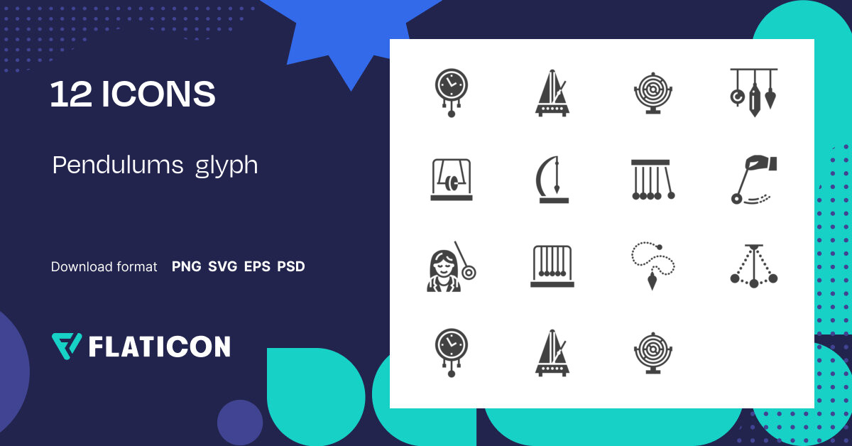 Pendulums glyph Icon Pack | 12 .SVG Icons