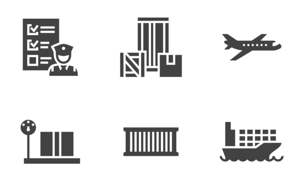 warehouse cargo shipping  glyph