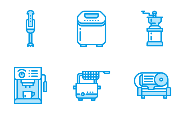 kitchen household appliances  blue line kitchen household appliances  blue line