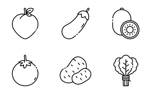 fruit and vegetable outline fruit and vegetable outline
