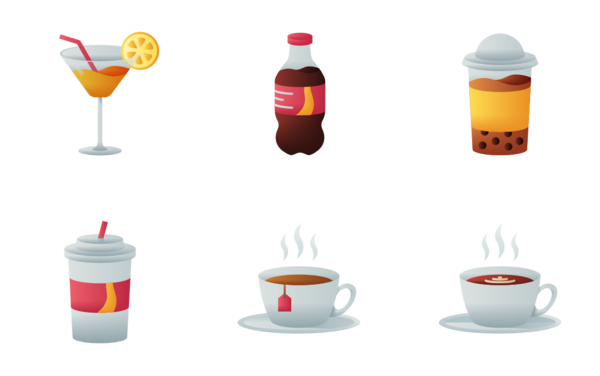 drink and beverage flat gradient