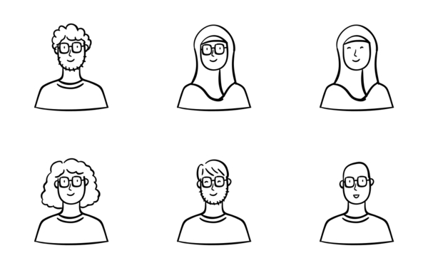 Avatar hand drawn outline