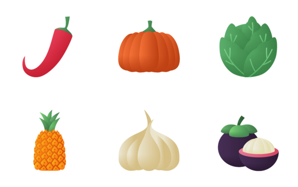vegetable and fruit flat gradient vegetable and fruit flat gradient