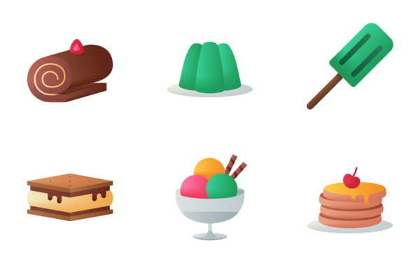 sweet and dessert flat gradient