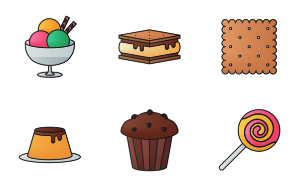 sweet and dessert filled line gradient