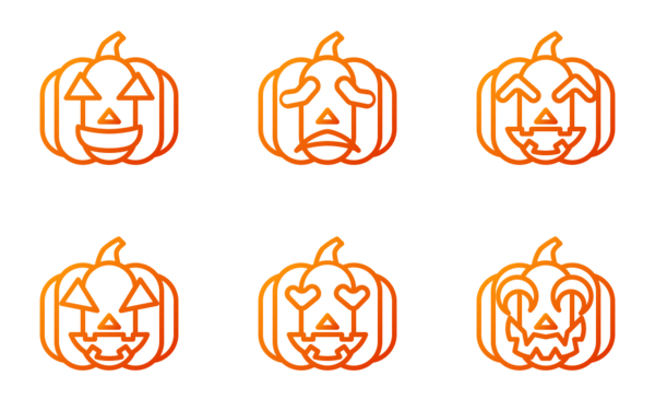 Pumpkin emoticon outline Pumpkin emoticon outline