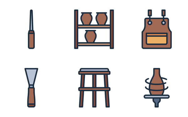 pottery and ceramics filled line