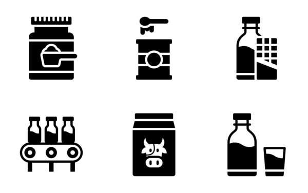 dairy farm and product glyph