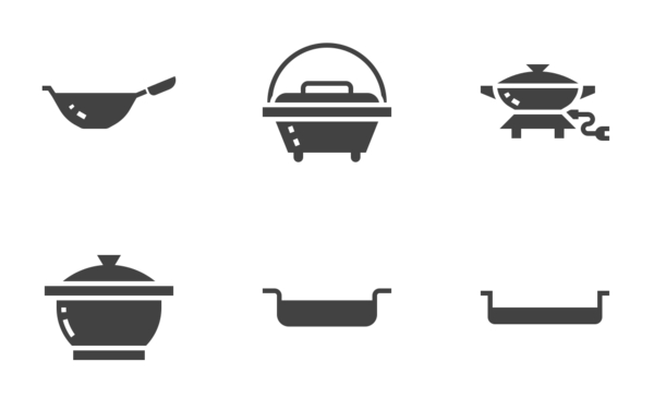 pots pans  glyph