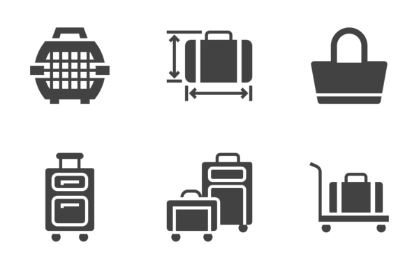 Luggage suitcases  glyph