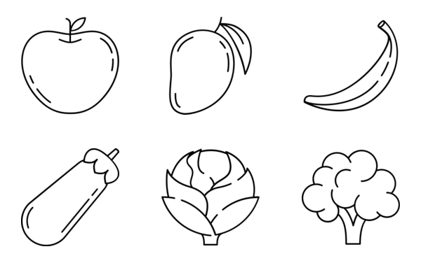 line fruits and vegetables