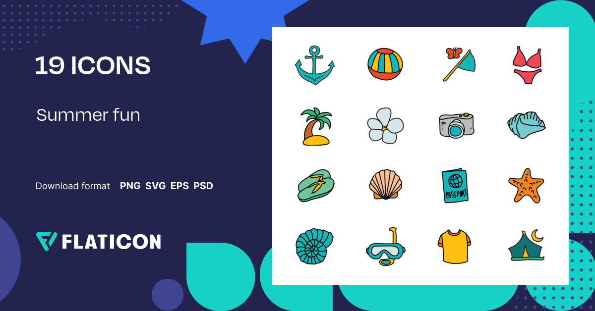 Summer fun Icon Pack | 19 .SVG Icons