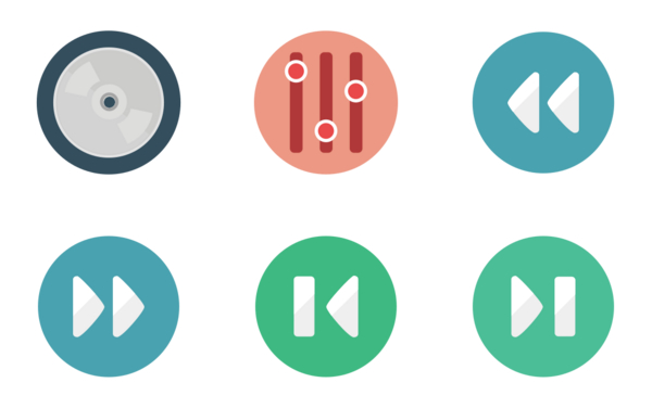 multimedia and communication flat icons svg