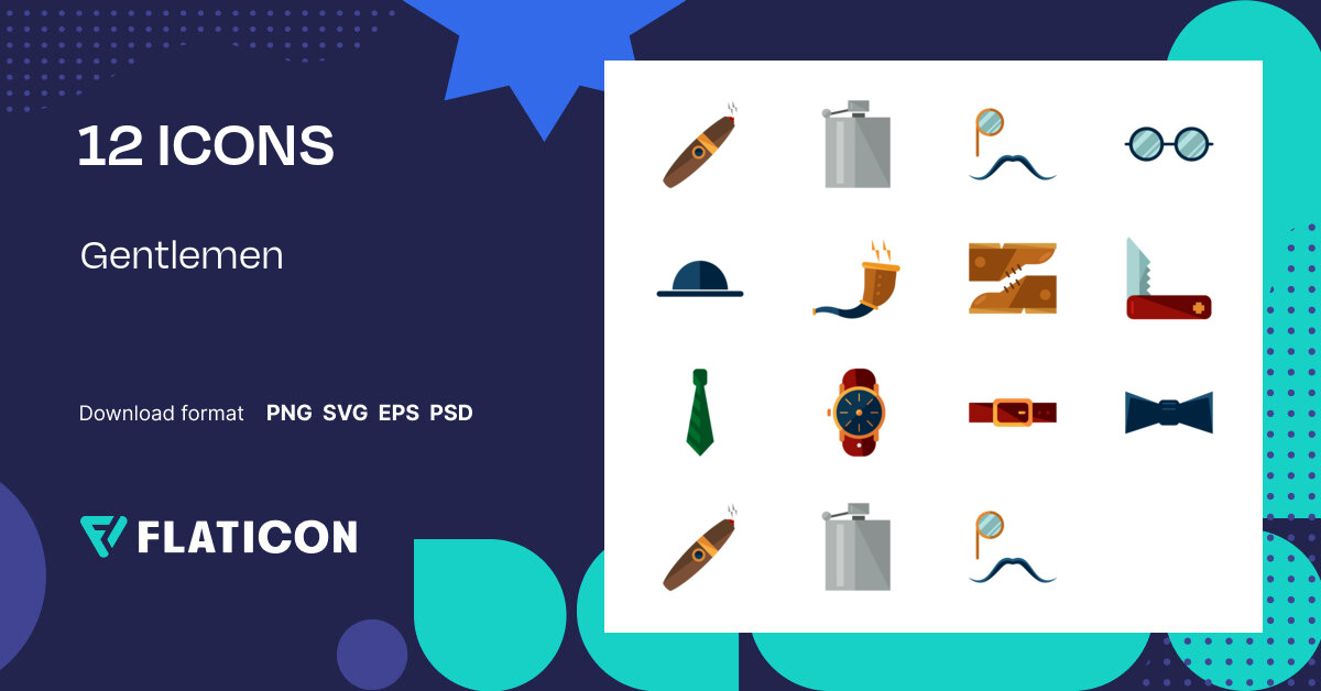 Gentlemen Icon Pack | 12 .SVG Icons