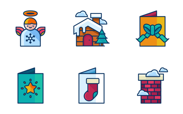 filled line christmas icons