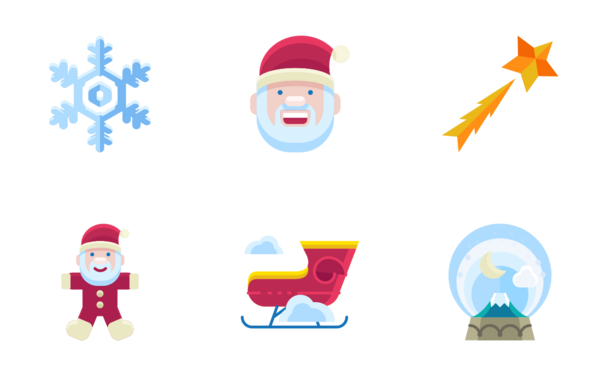 flat christmas icons