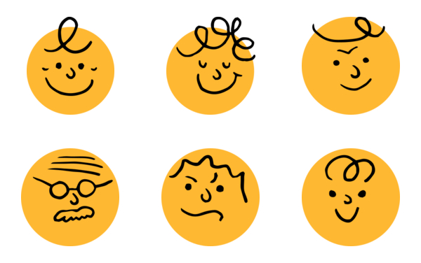 various combinations of human emoticons