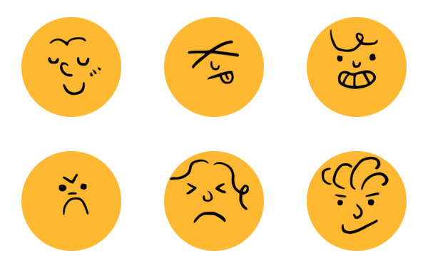 various combinations of human emoticons